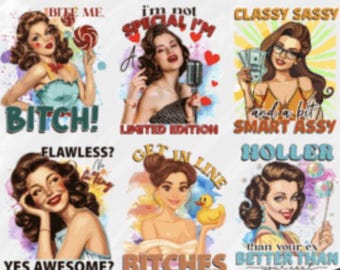 Sarcastic Sassy Quote Sublimation PNG Bundle: Funny Designs (Digital Download)