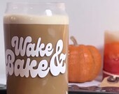 Wake and Bake 16 oz Glass with bamboo lid