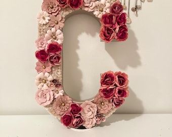 Big Flowered Letter, Free Standing Letter, Christmas gifts, Birthday Gifts, Baby shower Gifts