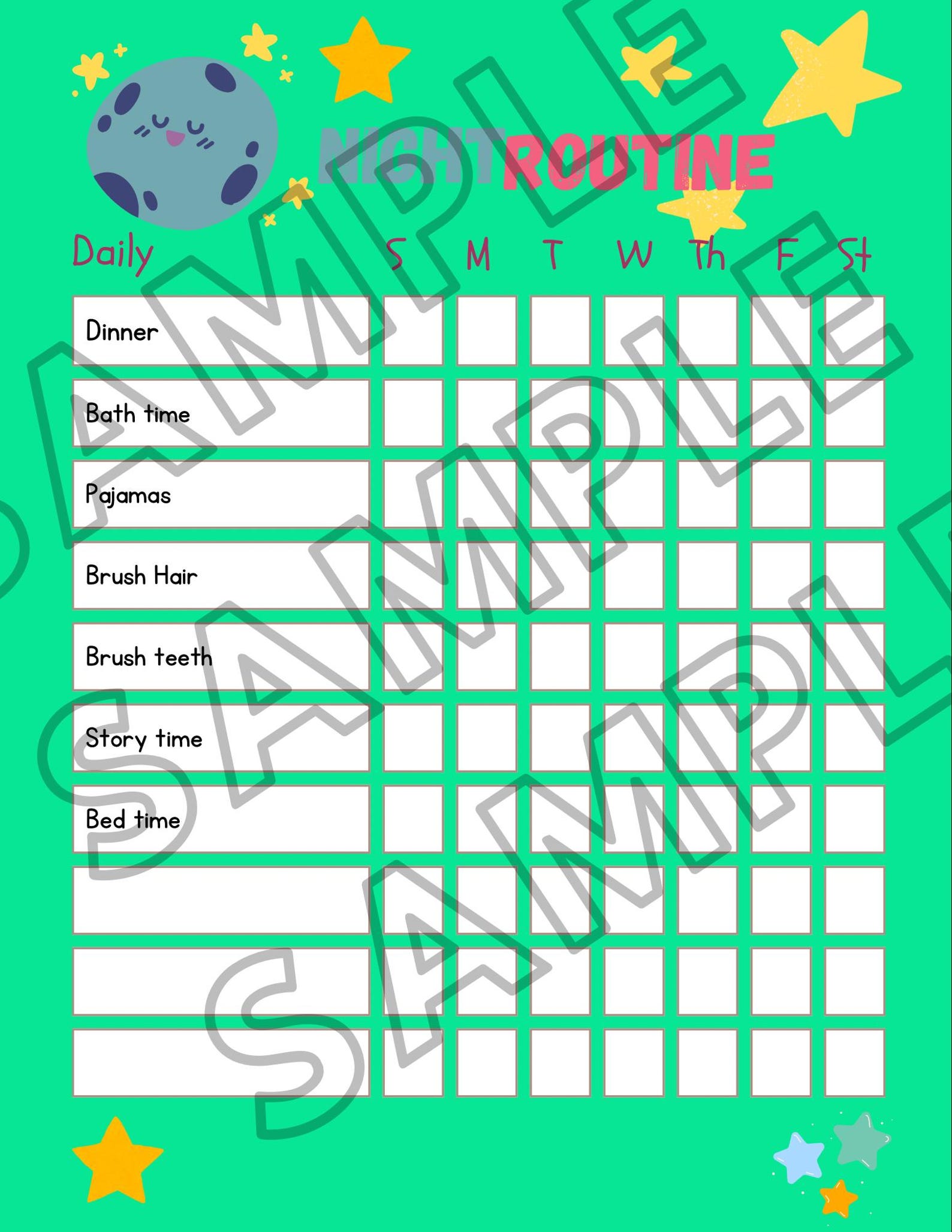 Digital** Kids Visual Chore Tracker Printable Worksheet - Etsy