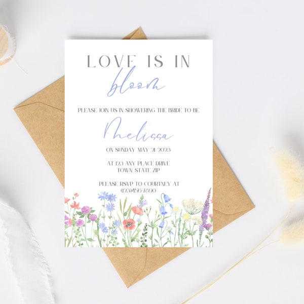 Love is in BLOOM bridal shower invitation