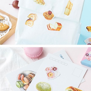 Frühstück, Brot, Donut Aufkleber Set für Journaling und süße Geschenke