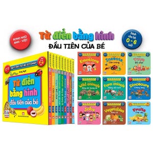 Combo Baby's First Picture Dictionary bilingual Vietnamese English (set of 9) Yellow Set- Từ Điển Song Ngữ Bằng Hình Đầu Tiên Của Bé