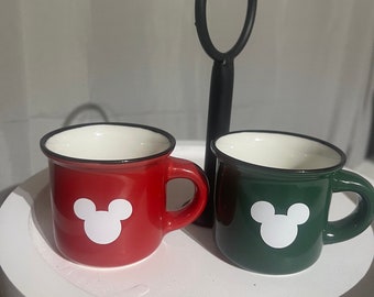 Disney Christmas Mickey Mouse head mini mug- Red or green- Perfect for tiered tray decoration displays