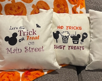 Fundas de almohada de Halloween de Disney: funda de 18 x 18 pulgadas, calabazas de Mickey y Minnie