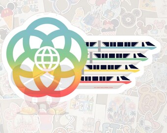 Disney/Epcot Monorail Transportation Sticker-Gloss Vinyl Waterproof-Laptop, Waterbottle, Journal, Scrapbook-Pixie Dust/Fairy Dust-Rainbow