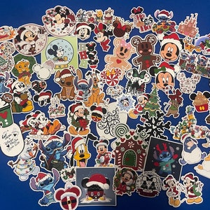 Disney Christmas and Winter Sticker Set- Mickey, Minnie, Pooh, Stitch, Olaf, Gingerbread and more- Lot of Gloss Vinyl Stickers