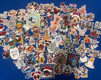 Disney Christmas and Winter Sticker Set- Mickey, Minnie, Pooh, Stitch, Olaf, Gingerbread and more- Lot of Gloss Vinyl Stickers