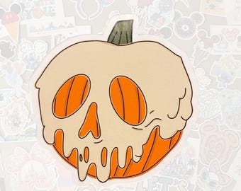 Disney Halloween Poison "Apple" dripping Pumpkin Sticker- Pixie Dust loot-Trip gifts -Gloss Vinyl Sticker-Not So Scary Halloween