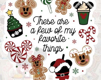 Disney Christmas Favorite Things Sticker-Gloss Vinyl Waterproof-Laptop, Waterbottle, Journal, Scrapbook-Pixie Dust/Fairy Dust-Disney Treats