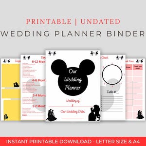 Magical Day Wedding Planner- 30+ Pages- Digital Download- Binder Ready Printable- Mouse Ears- Walt Wedding