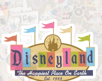 Disneyland Pastel Sign Sticker: Waterproof Glossy Vinyl Decal