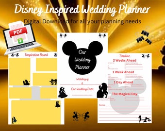 Magical Day Wedding Planner- 30+ Pages- Digital Download- Binder Ready Printable- Mouse Ears- Walt Wedding