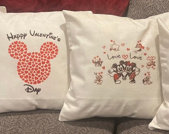 Disney Valentine's Day Pillow Covers- 18x18 Case- Mickey & Minnie-Love