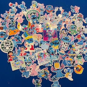 Disney Stitch Sticker Set-Stitch, Lilo, Ohana, Coffee, Starbucks, Cows, Baby & more-Lot of Gloss Vinyl Stickers-Phones, laptop, water bottle image 1