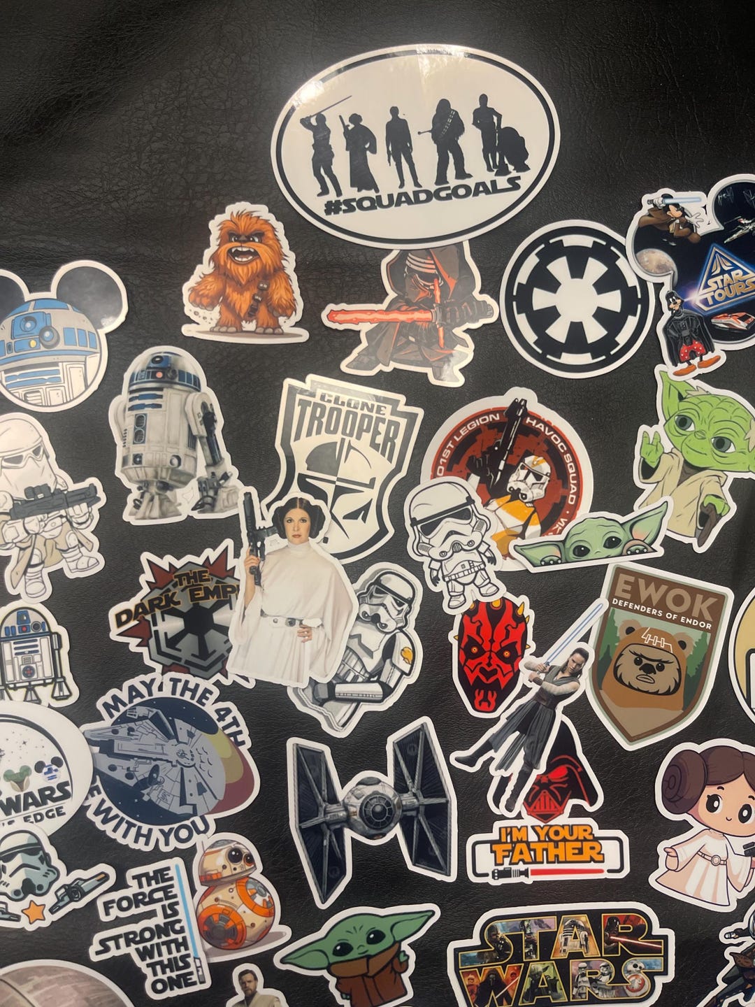 Star Wars Stickers- R2D2, Storm Trooper, Leia, Skywalker, Force, Yoda ...