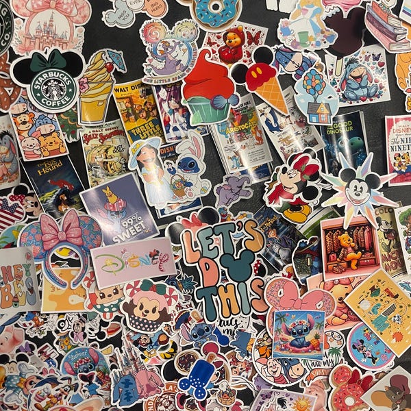Adesivi Disney Mystery - Pastelli, Stitch, Retro, Principessa, Toy Story, Winnie the Pooh, Kawaii, Snack, Crociera, Pixar, Topolino e Minnie - Idea regalo divertente