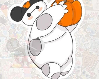 Disney Big Hero 6 Baymax Pumpkin Mickey Hat Halloween Waterproof Sticker- Pixie Dust loot-Gloss Vinyl-Decal, Water Bottle, Laptop, Planner