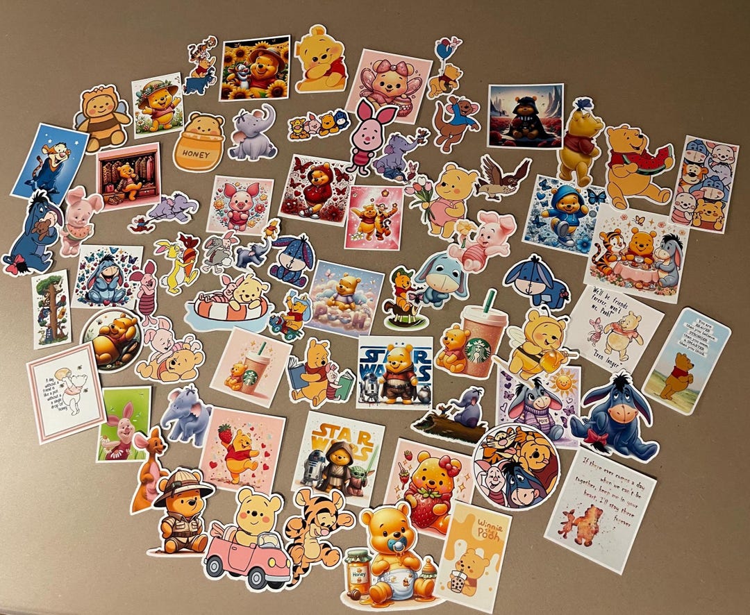 Pooh Sticker Design Winnie the Pooh & Friends Sticker Set- Tigger, Eeyore, Piglet and More ...