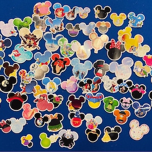 Disney Mickey Heads-stickerset - Mickey, Minnie, Princess, Lion King, piraten, Toy Story, enz. - Veel glanzende vinylstickers