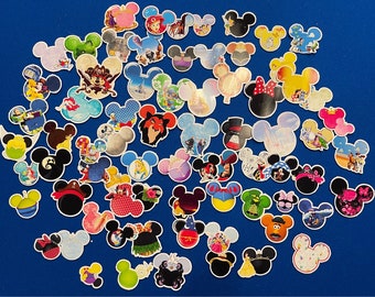 Disney Mickey Heads Sticker Set- Mickey, Minnie, Princess, Lion king, pirates, Toy Story, etc- Lot of Gloss Vinyl Stickers