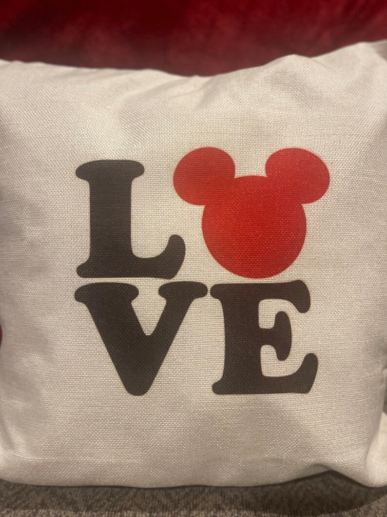 Disney Valentine's Day Pillow Covers 18x18 Case Mickey & Minnie-Love image 2