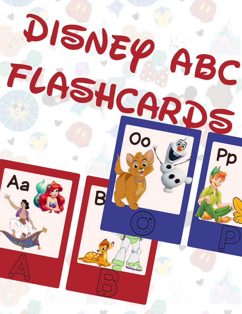 Disney ABC Letters Flashcards - PDF Instant Download- Mickey, Minnie ...