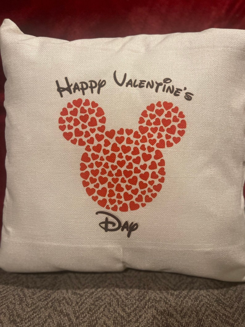 Disney Valentine's Day Pillow Covers 18x18 Case Mickey & Minnie-Love image 3