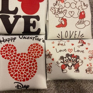 Disney Valentine's Day Pillow Covers 18x18 Case Mickey & Minnie-Love image 6