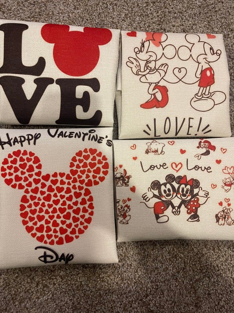 Disney Valentine's Day Pillow Covers 18x18 Case Mickey & Minnie-Love image 6
