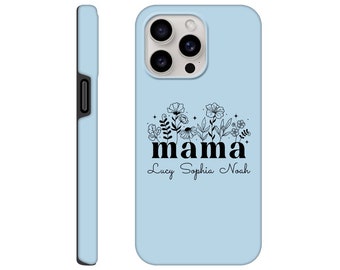 Personalized Mama Phone Case - Custom Children’s Names - Trendy Color Options - Unique Gift for Mothers