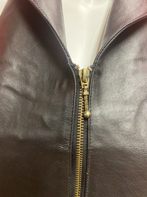 Vintage Collar Biker Vest With Zippers - image 2
