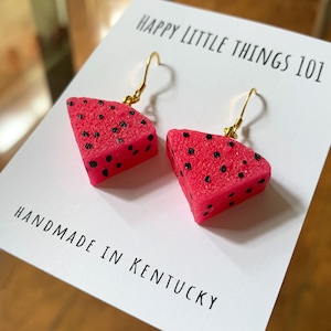 Dragon Fruit Drop Earrings, Red Dragon Fruit Accessory, Fruit Earrings, Fruit Lover Gifts, 18K Gold Plated, Free Gift, Free Gift