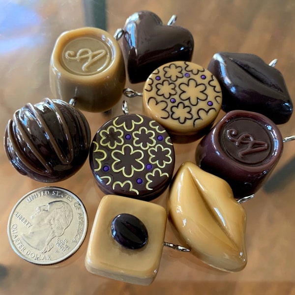 Assorted Chocolate Keychain/Chocolate Lover Gifts/Fun Accessories/Dark & Milk Chocolate/Chocolate Truffle/Coffee Chocolate/Free Gift Box