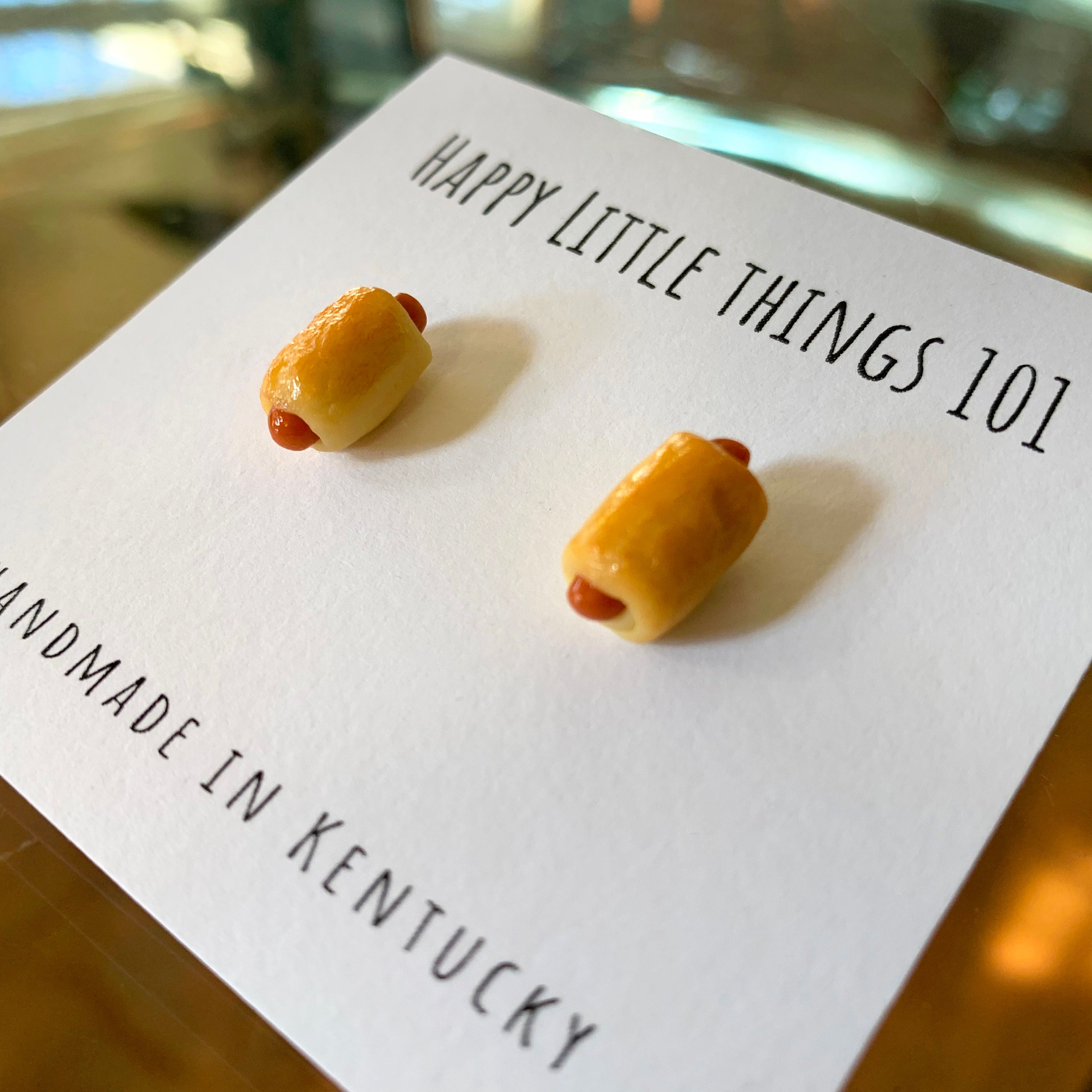 Oscar Mayer or Hormel Bacon Earrings Mini Brands Tiny Food Jewelry
