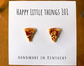 Pizza Earrings/Pepperoni Pizza/Hawaiian Pizza/Deluxe Pizza/Fun Earrings/Silly Gifts/Pizza Lover Gifts for Her/18K Gold Plated/Free Gift Box