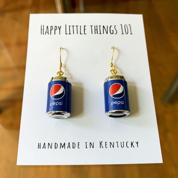 Soda Can Drop Earrings/Diet Soda Can Earrings/Soda Lover Gifts/Miniature earrings/Fun Gift for Her/18K Gold Plated/Free Gift Box