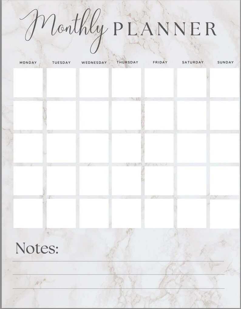 Printable Weekly &amp; Monthly Planner - Etsy