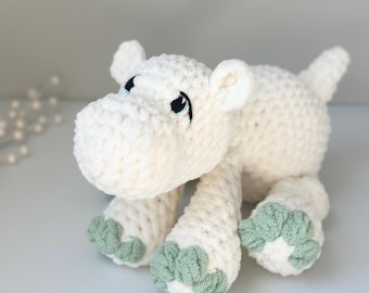 Made to Order Crochet Hippo Plushie: Soft Polyester Stuffed Animal  Handmade