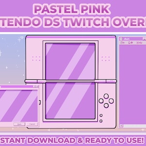 Cute Pastel Pink Twitch Overlay for DS Games