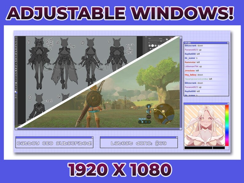 Paintchat Design PAINTCHAT Inspired Adjustable Twitch Overlay for Streaming Comes in ...