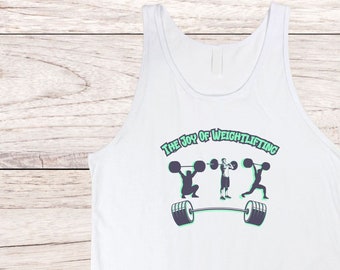Men's Joy of Weightlifting Tank, Snatch Workout Tank, Clean and Jerk Muscle Shirt, Dad Lifting Gym Tank Gift