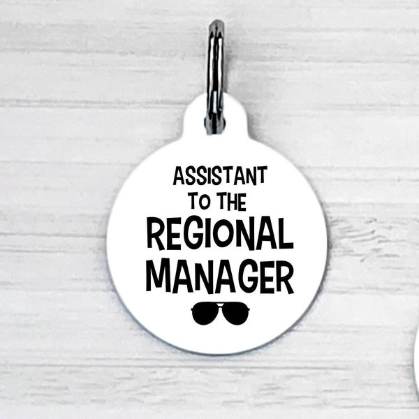 Assistant to the Regional Manager Dog Tag Funny Dog Tag Personalized Office Custom Dog Tag for Dogs Dog ID Tag Double Sided Tag Dog Name Tag