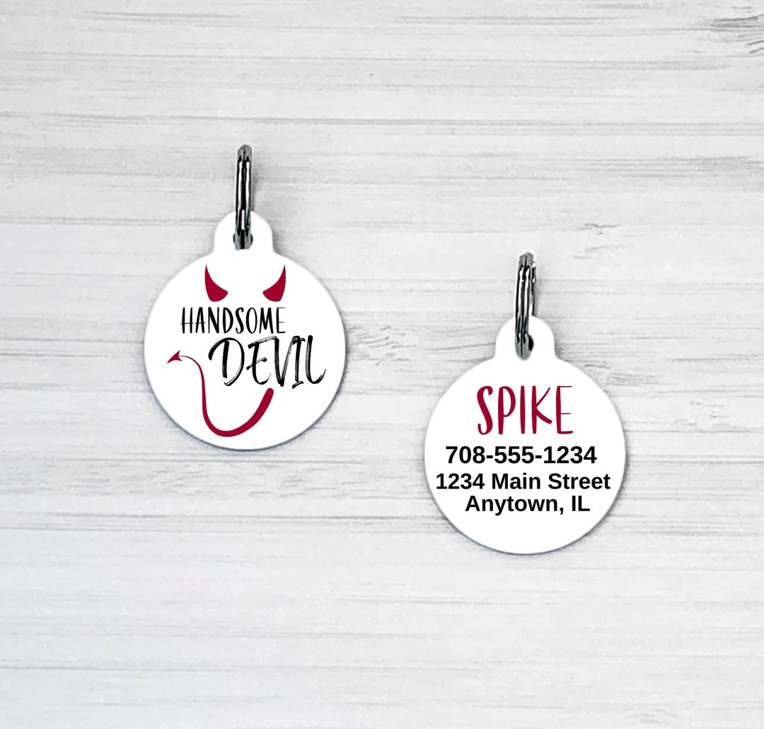 Funny Dog Tag Personalized Custom Dog Tag Handsome Devil Dog Tag For funny-dog-tag-personalized-custom-dog-tag-handsome-devil-dog-tag-for
