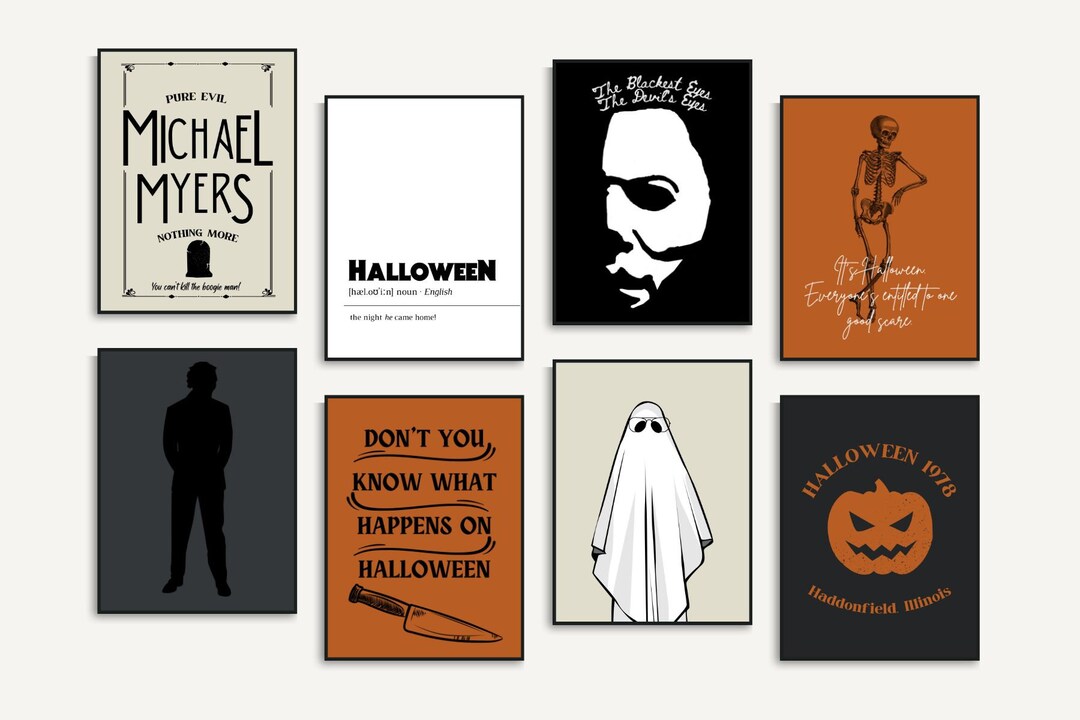 Halloween Art Decor Set of 15 PRINTABLES Halloween Movie Fan Art ...