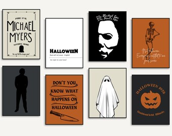 Decoración de arte de Halloween / Conjunto de 15 IMPRIMIBLES / Arte de fans de películas de Halloween / Arte de pared de galería IMPRIMIBLE / Descarga digital / Michael Myers