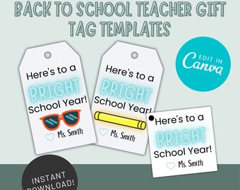 Back to School Gift Tag | Teacher Gift Tag | Student Gift | Candy Bag | Sunglasses Gift |  Glow Stick | Open House |  First Day of School
