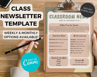 Editable Classroom Newsletter | MidCentury Modern | Boho | Customizable Teacher Letter | Class News | Classroom Template | Back to School
