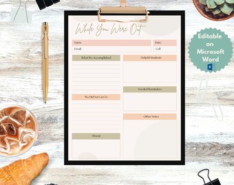 Substitute Teacher Note | Boho | Printable | Substitute Report | Sub Plans | Fall | Boho Theme | Neutrals | Teacher Binder | Substitute Plan
