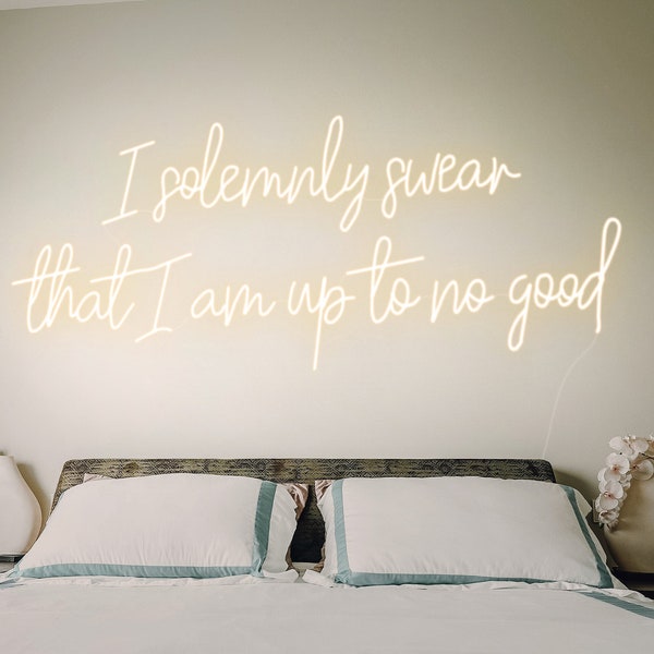 I Solemnly Swear That I Am up To No Good enseigne au néon personnalisée, Room Yard Home Wall Decor Art, Neon Sign Bedroom Wall Art Decor, made in usa neon